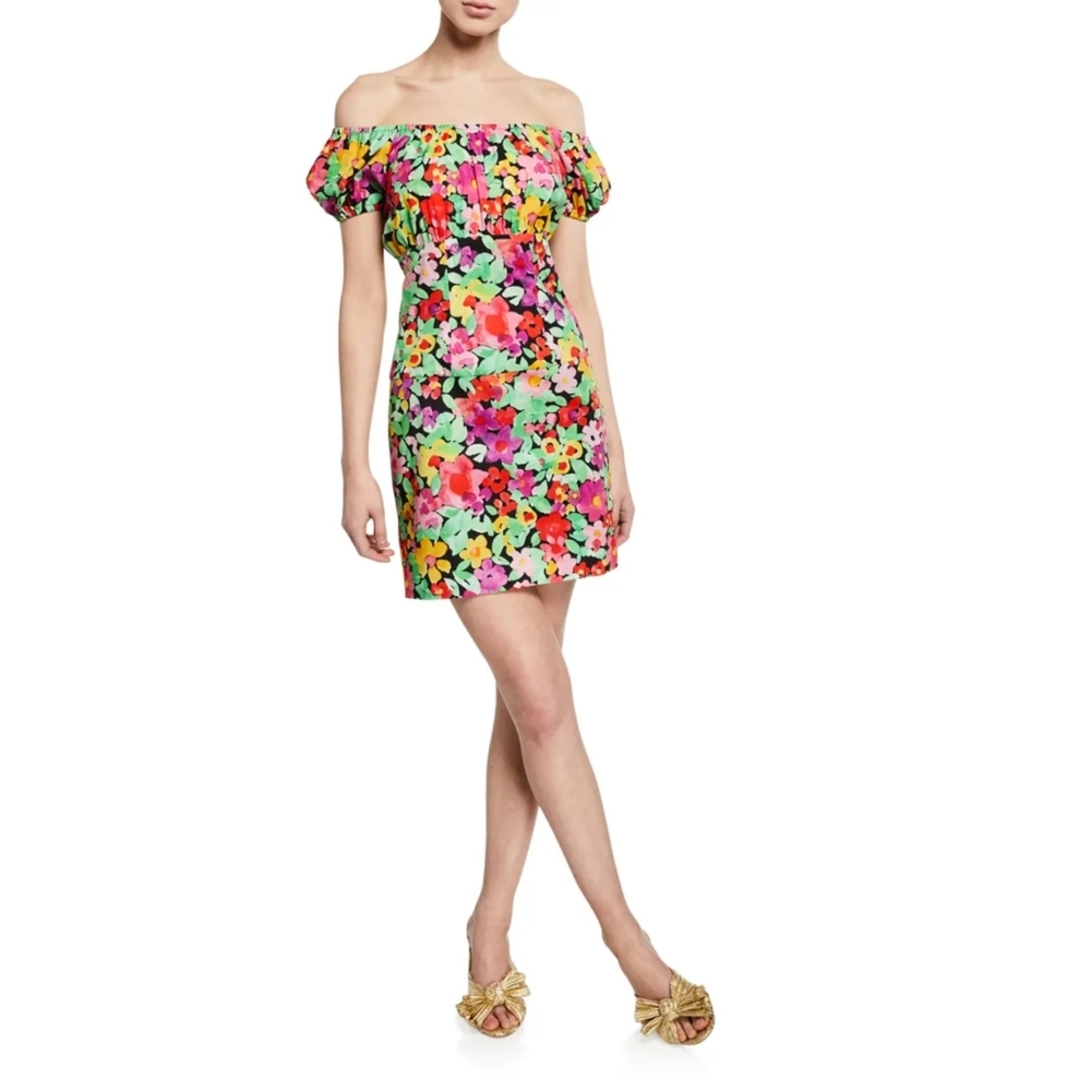 Calla Floral-Print Off-the-Shoulder Mini Dress